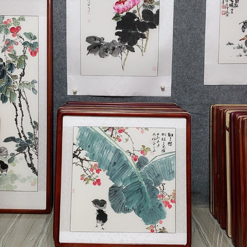 【闪购商品】国画书画作品带框65×65厘米