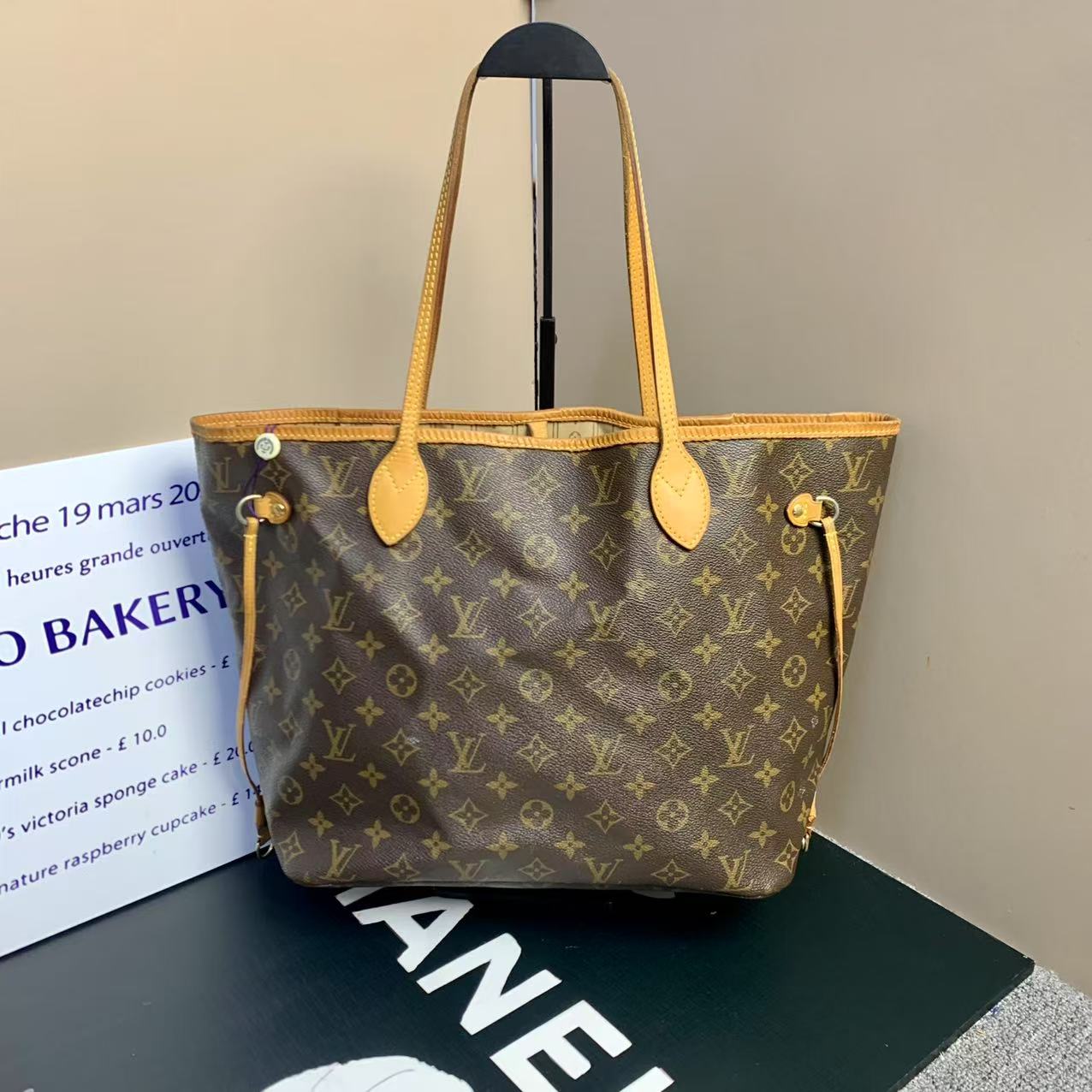 95新 LouisVuitton/路易威登 LVneverfull中号老花购物袋/托特包