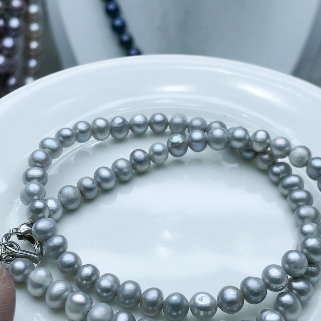 淡水珍珠颈饰钛钢