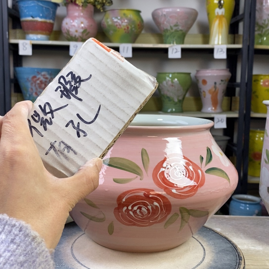 景德镇手工手绘陶瓷花盆