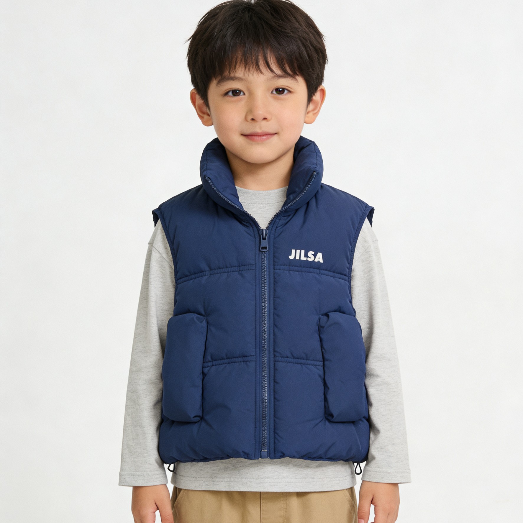 6204秋冬新款中大童休闲马甲棉服保暖外搭上衣冬款