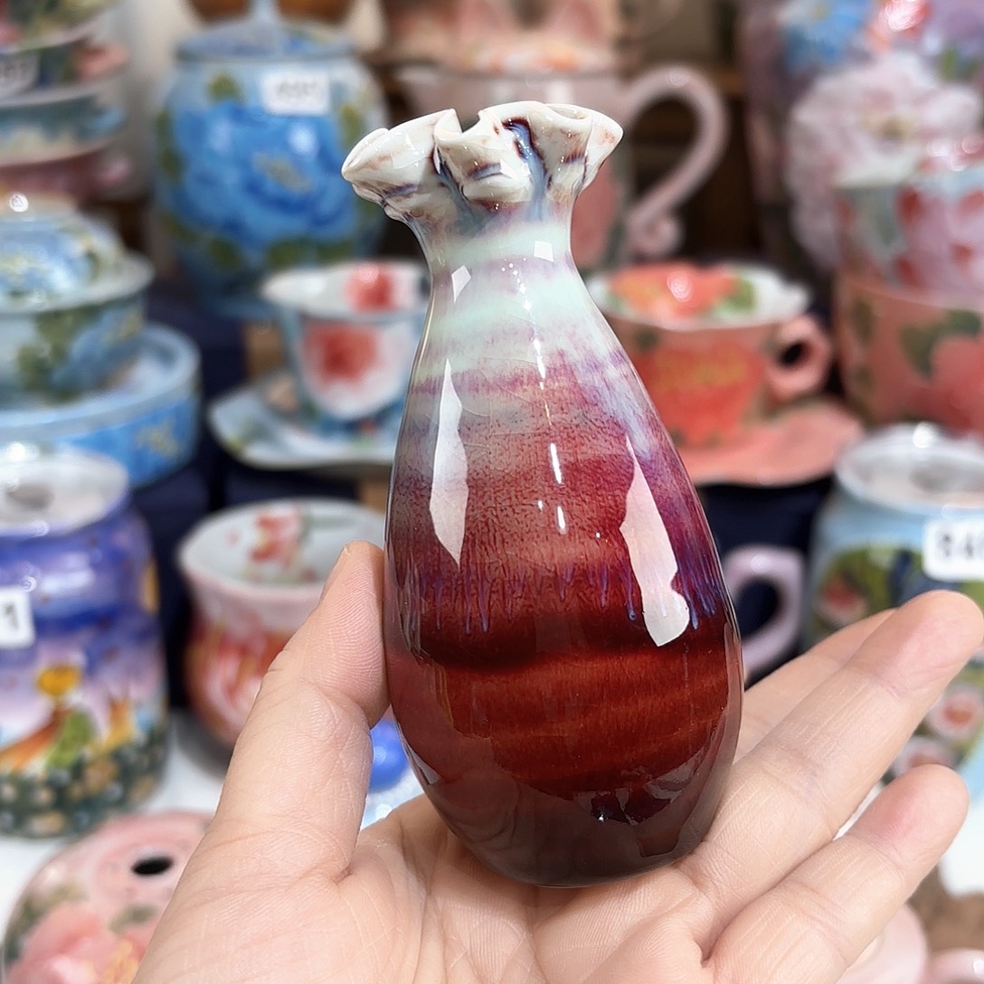 景德镇手绘高温釉下彩陶瓷茶具