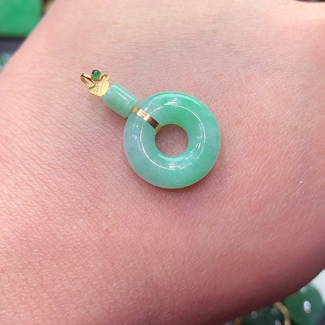 翡翠颈饰18K金镶嵌纯天然