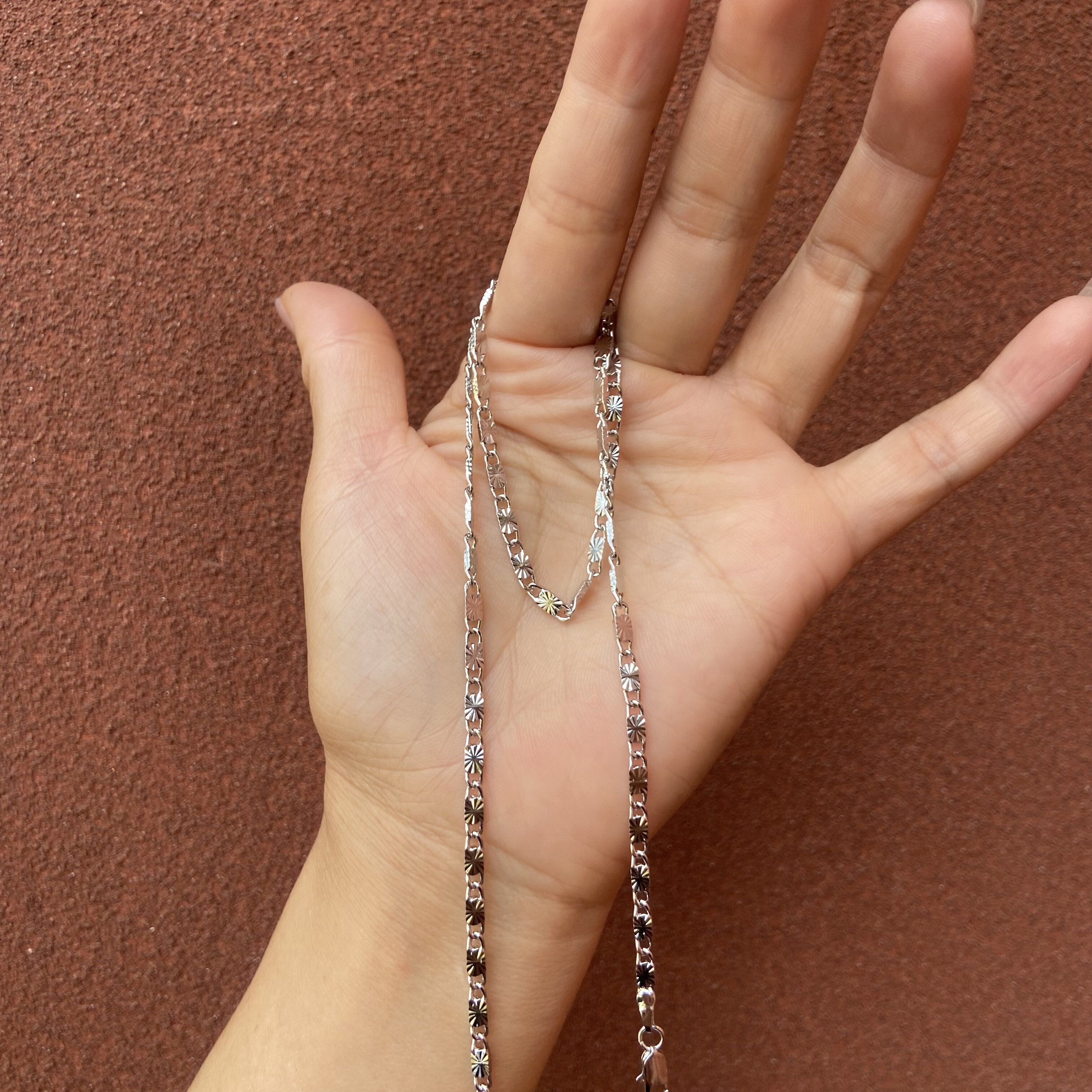 链子足银 318-精工小花项链