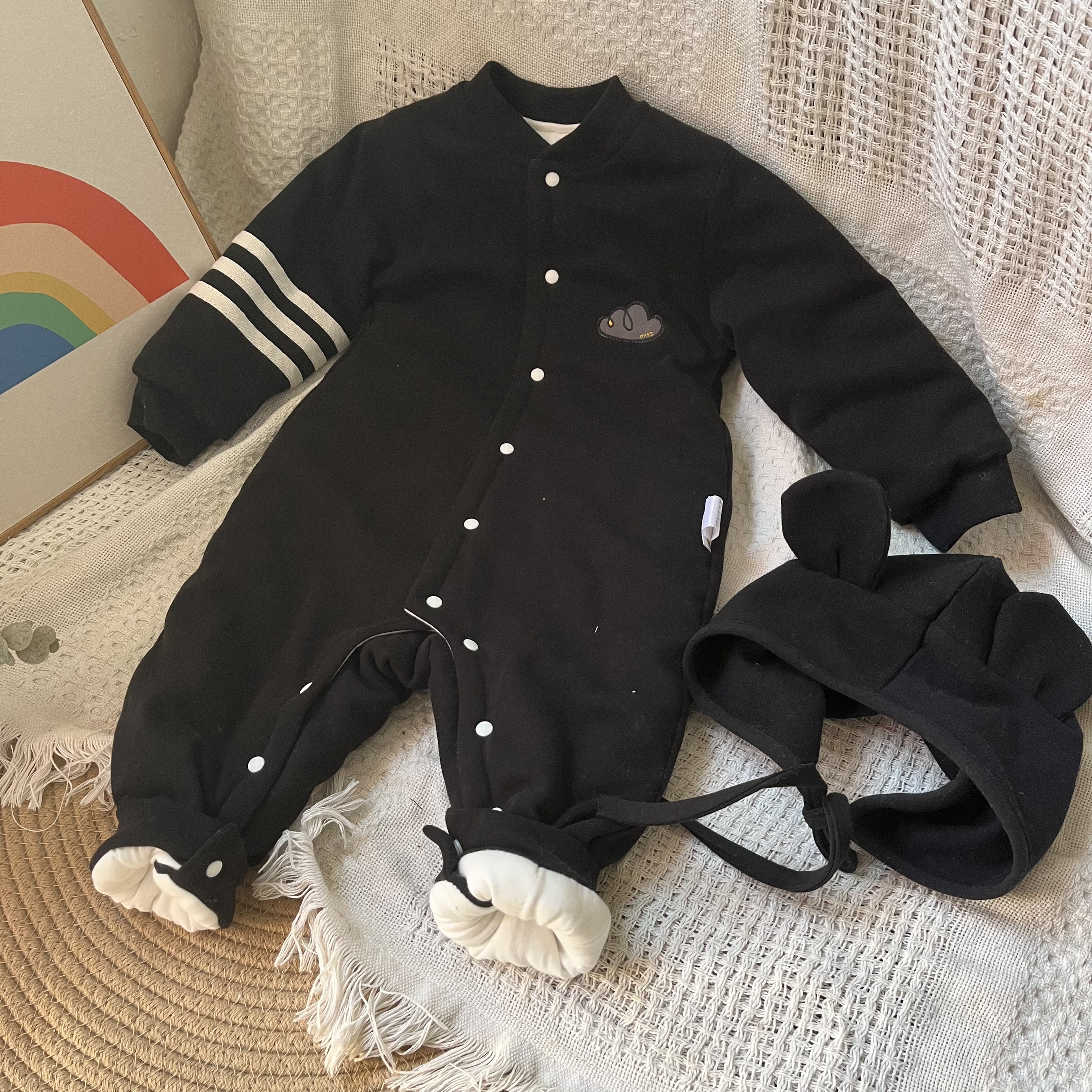 儿童薄棉连体衣闭裆款100克