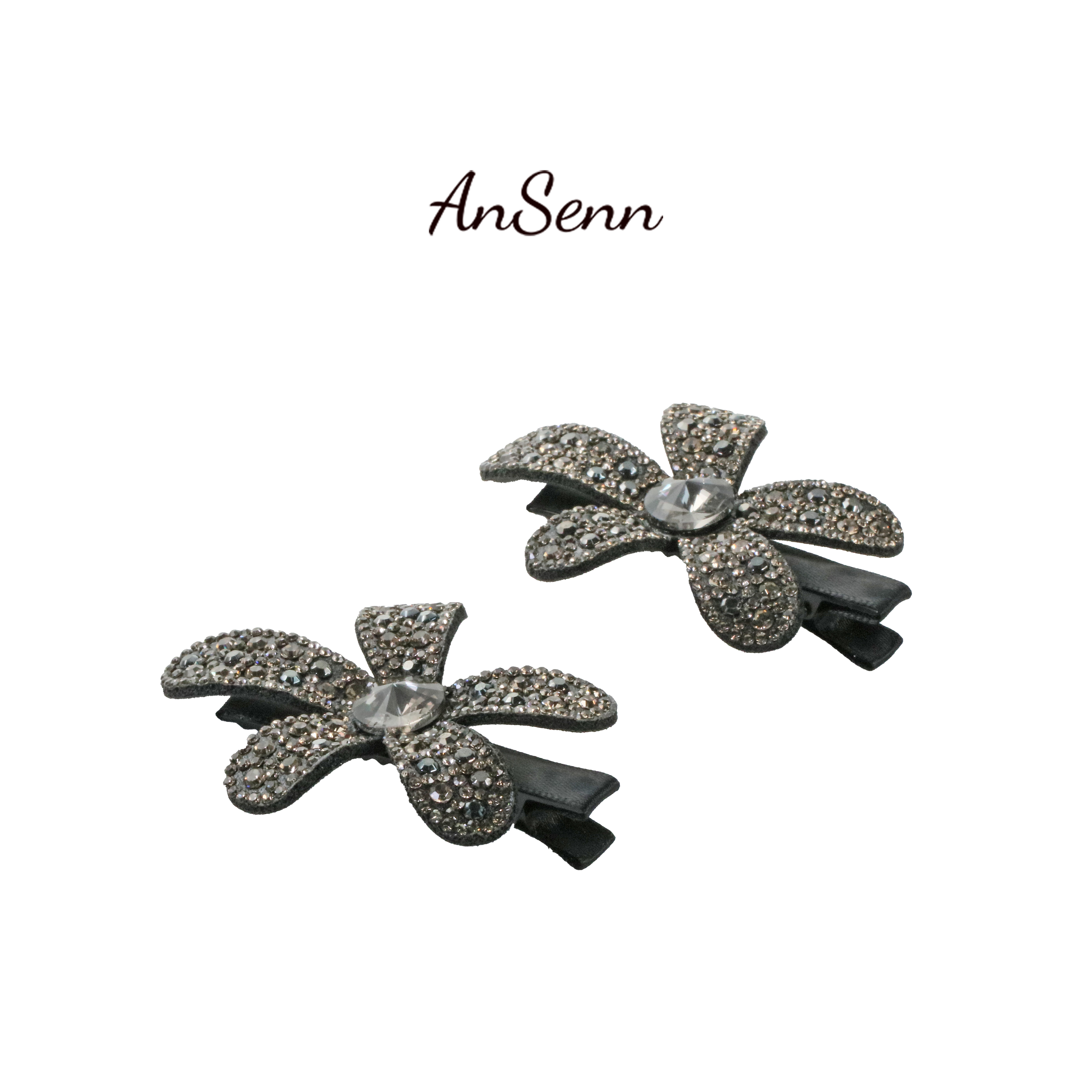 韩版精致刘海夹满钻花朵鸭嘴夹百搭轻奢时尚刘海侧边夹发饰