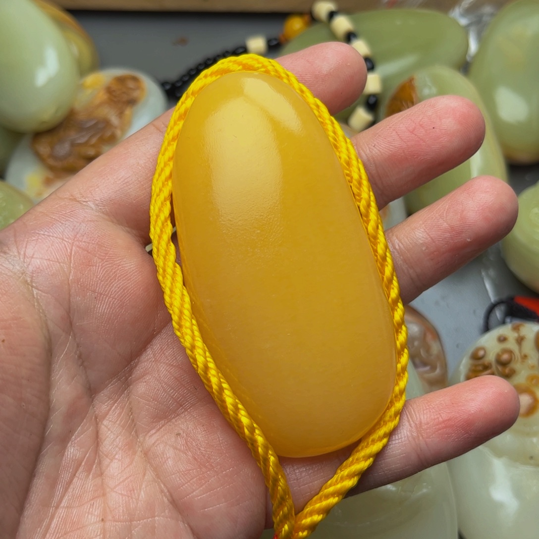 石材方解石手把件