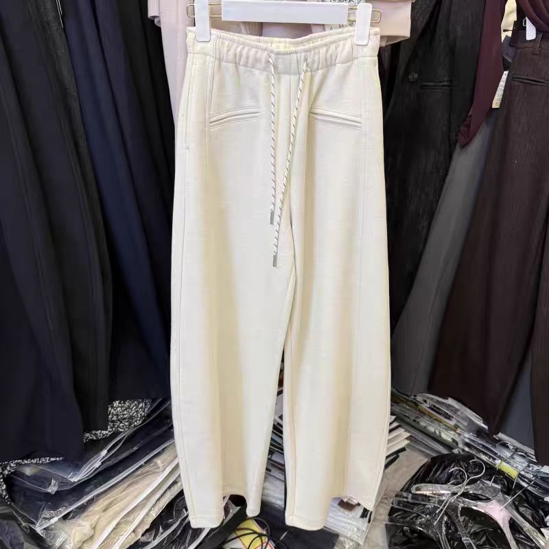 秋冬加绒直筒宽松显瘦休闲卫裤弯刀裤型百搭舒适