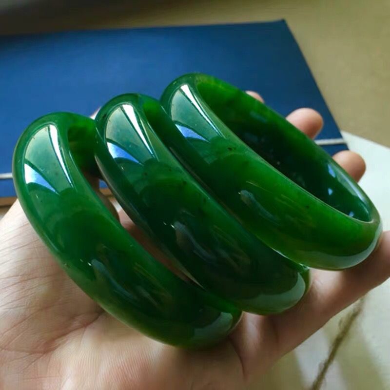 【十一臻选】天然和田玉碧玉轮胎镯  多样性发其一   xw