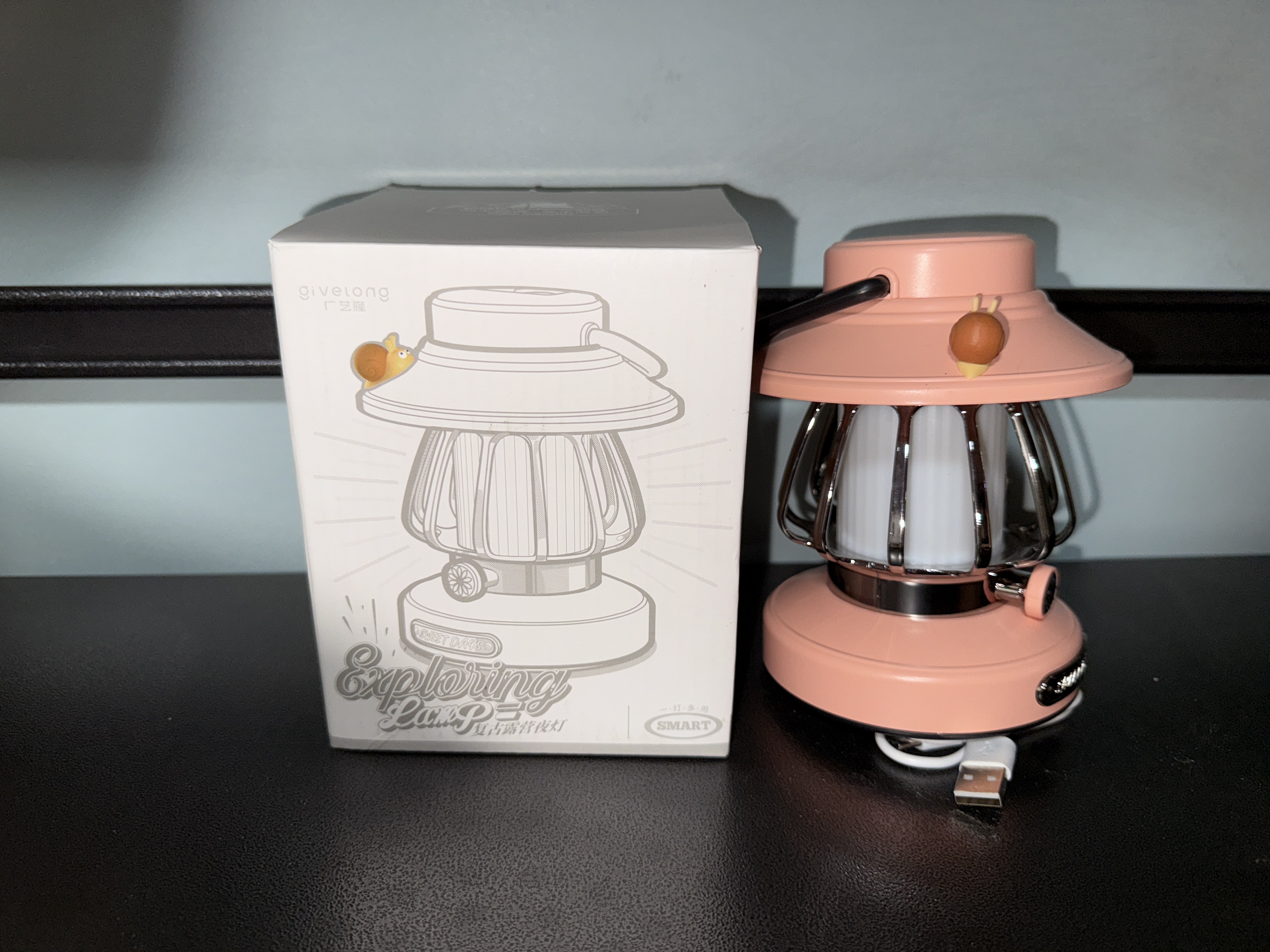 创意复古户外露营灯三档位USB充电便携式带挂钩小夜灯