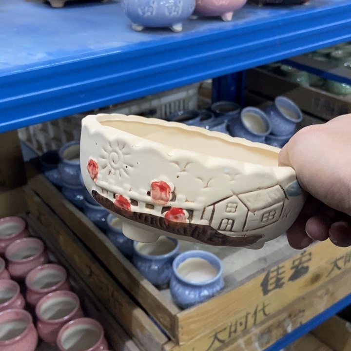 陶瓷花盆单场满9.9发15.5*6.5