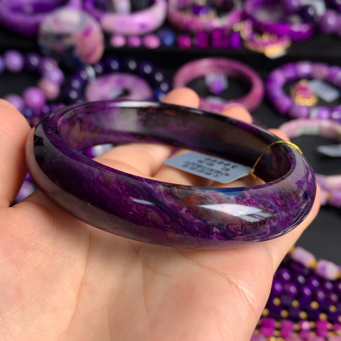 未镶嵌苏纪石（舒俱来）皇家紫满色意境感手镯60-59圈