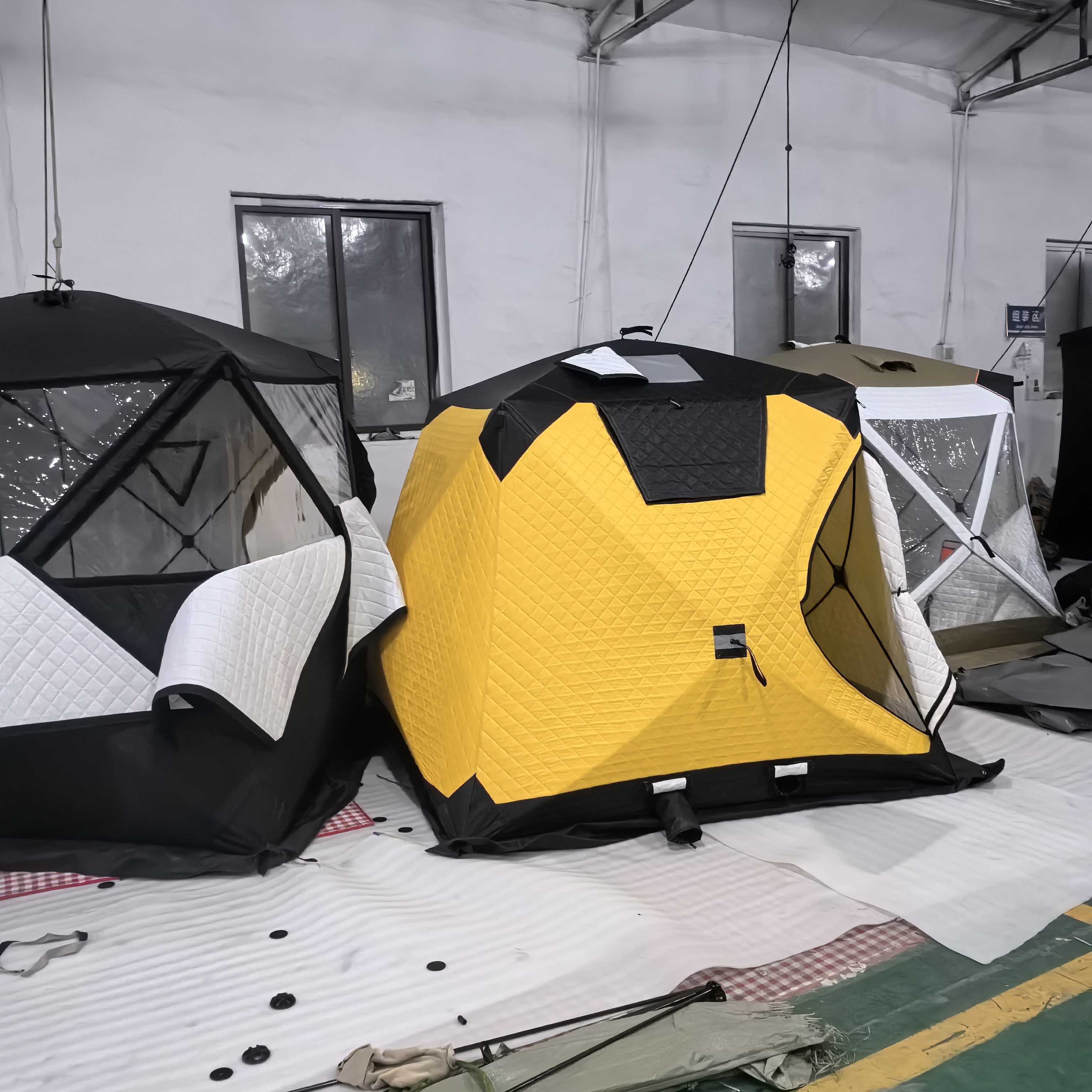 黄色 内部尺寸:197×197×175  冰钓帐篷 冬季钓鱼带底布