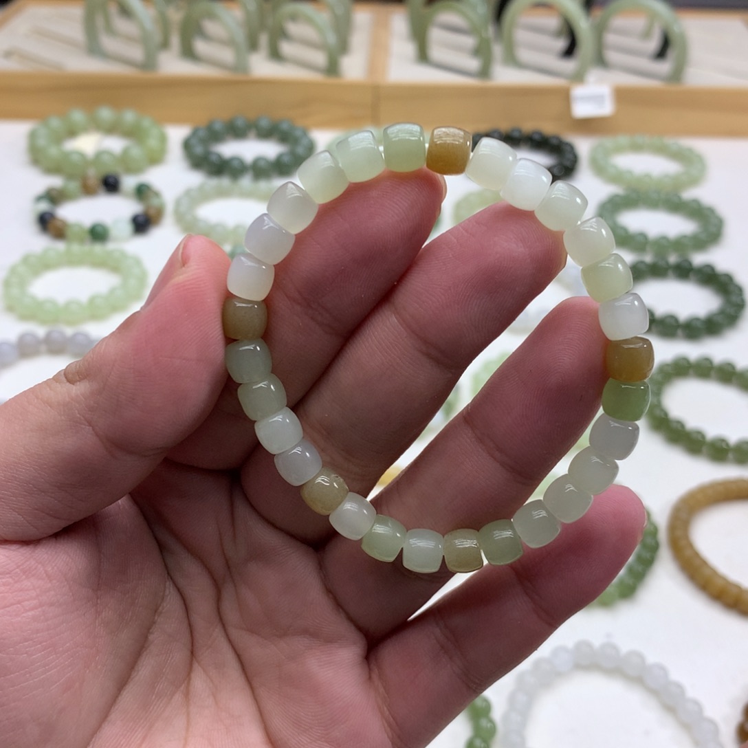 和田玉手串（特价直切多宝7）未镶嵌