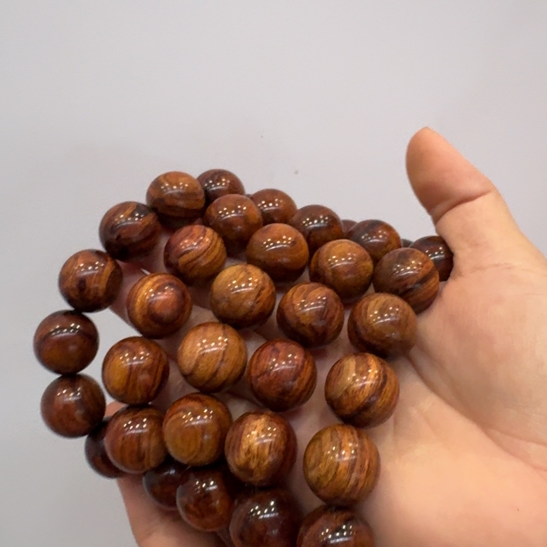 黄花梨/降香黄檀手串/手链正宗顺纹干料1.8规格海黄手串