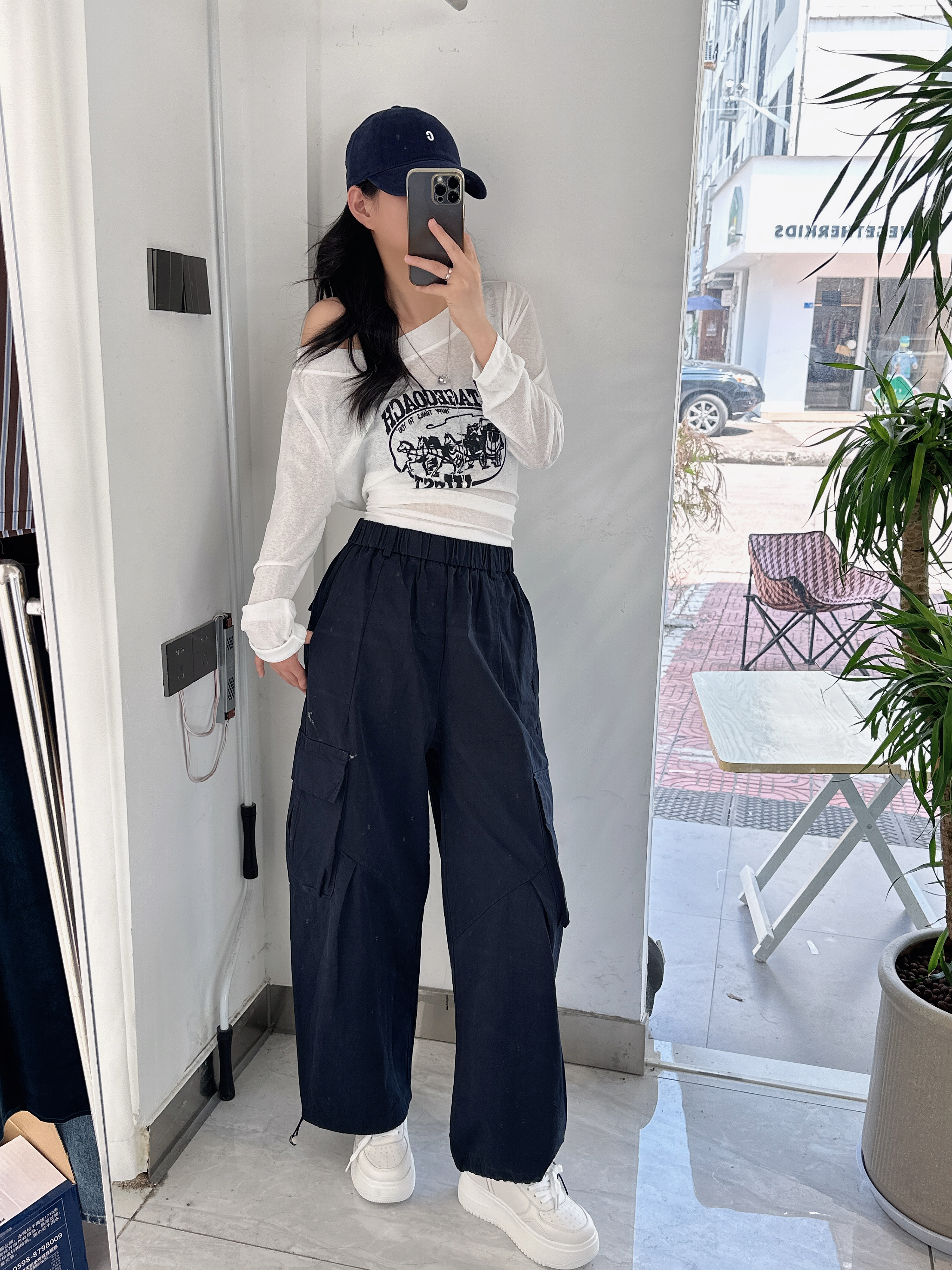 【妙女郎】蓝色工装裤 B2002