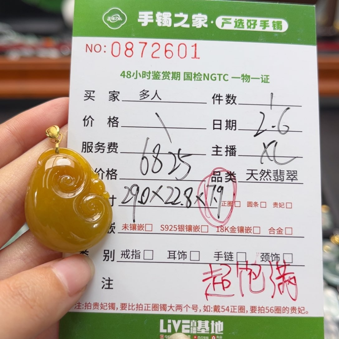 【闪购商品】翡翠颈饰18K金镶嵌多人
