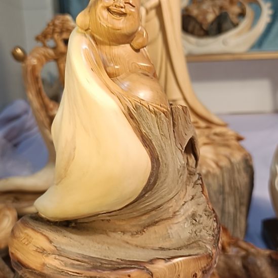 柏木（崖柏）太行崖柏笑佛摆件