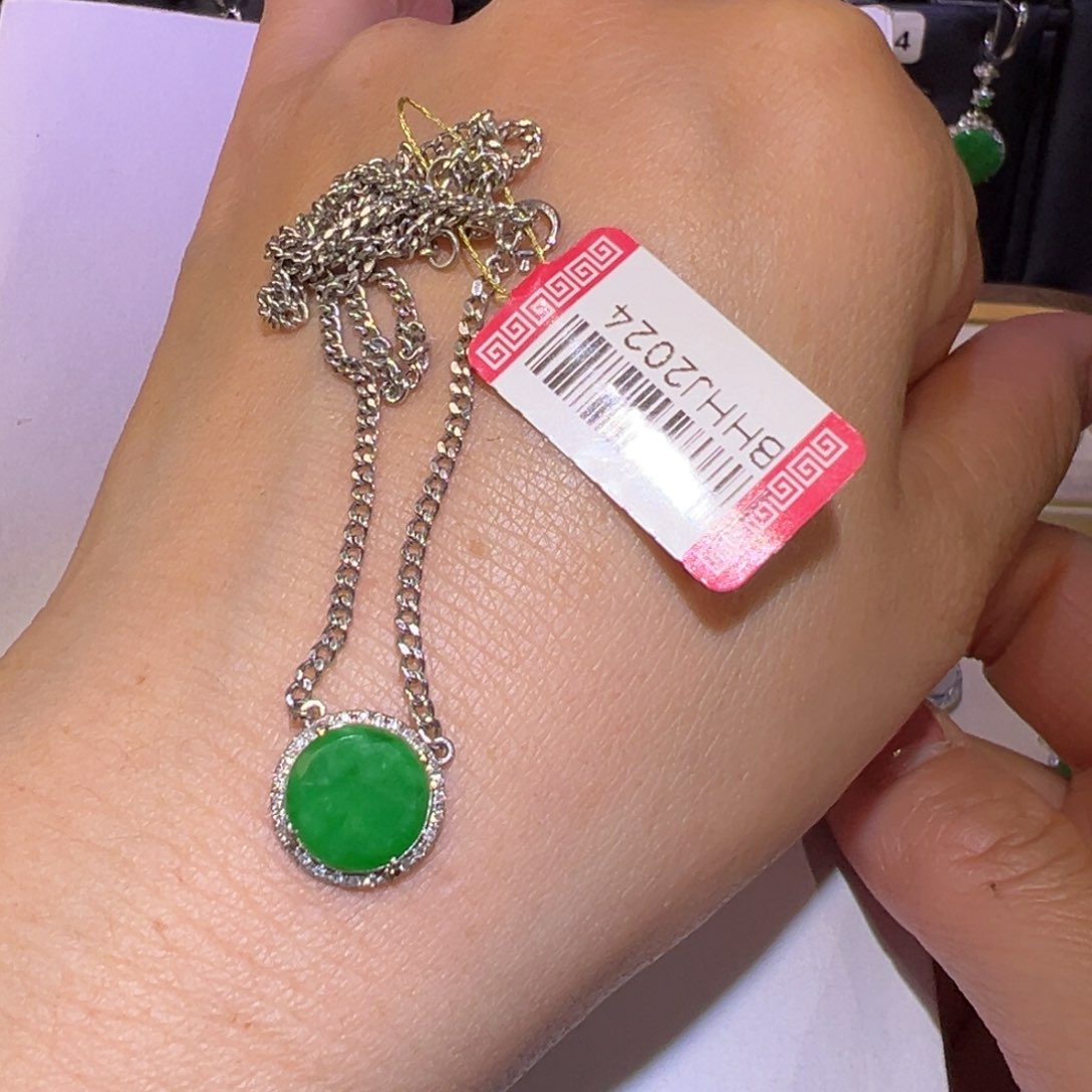 翡翠颈饰18K金镶嵌套链