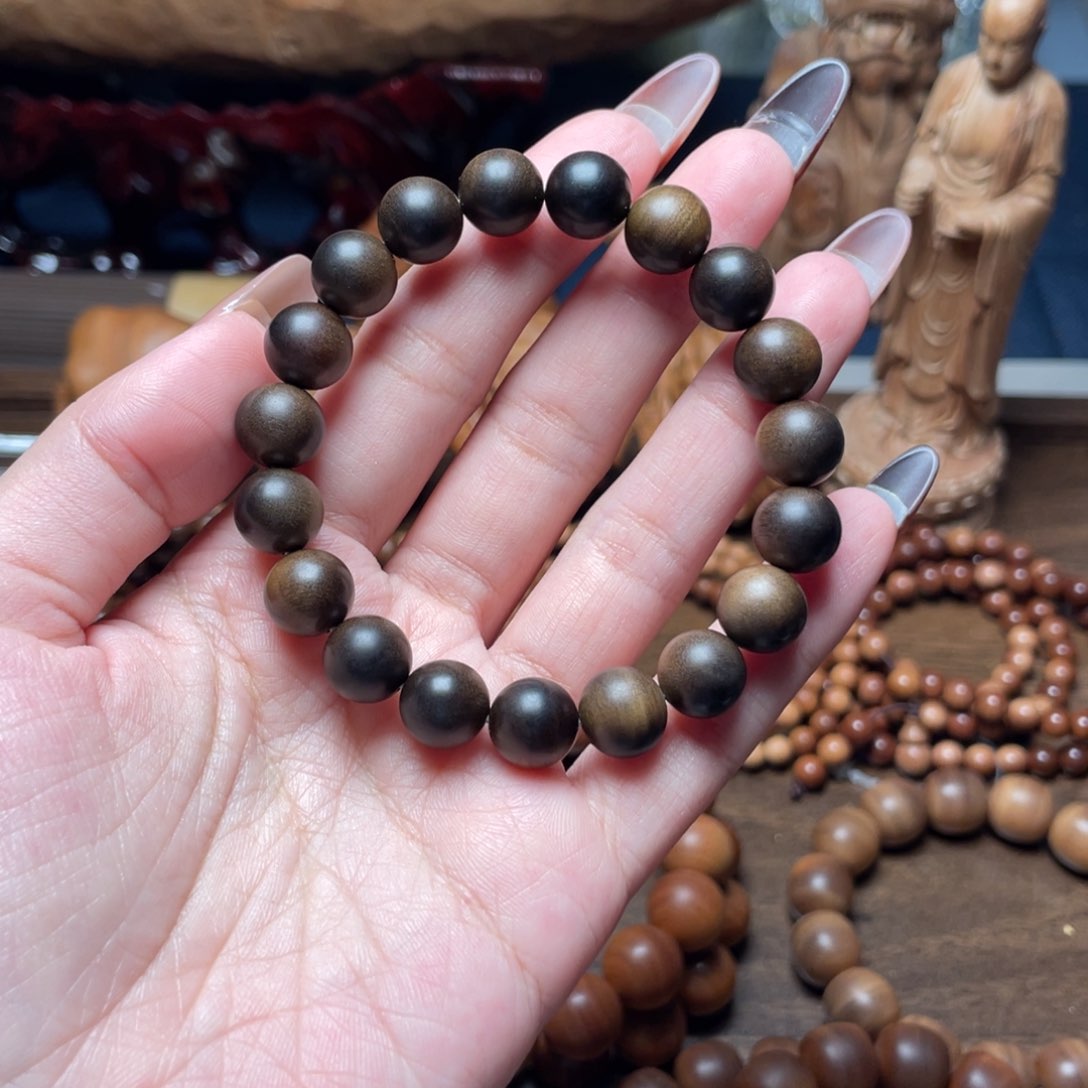 檀香木手串/手链࿇*࿇老山檀阴沉10单圈