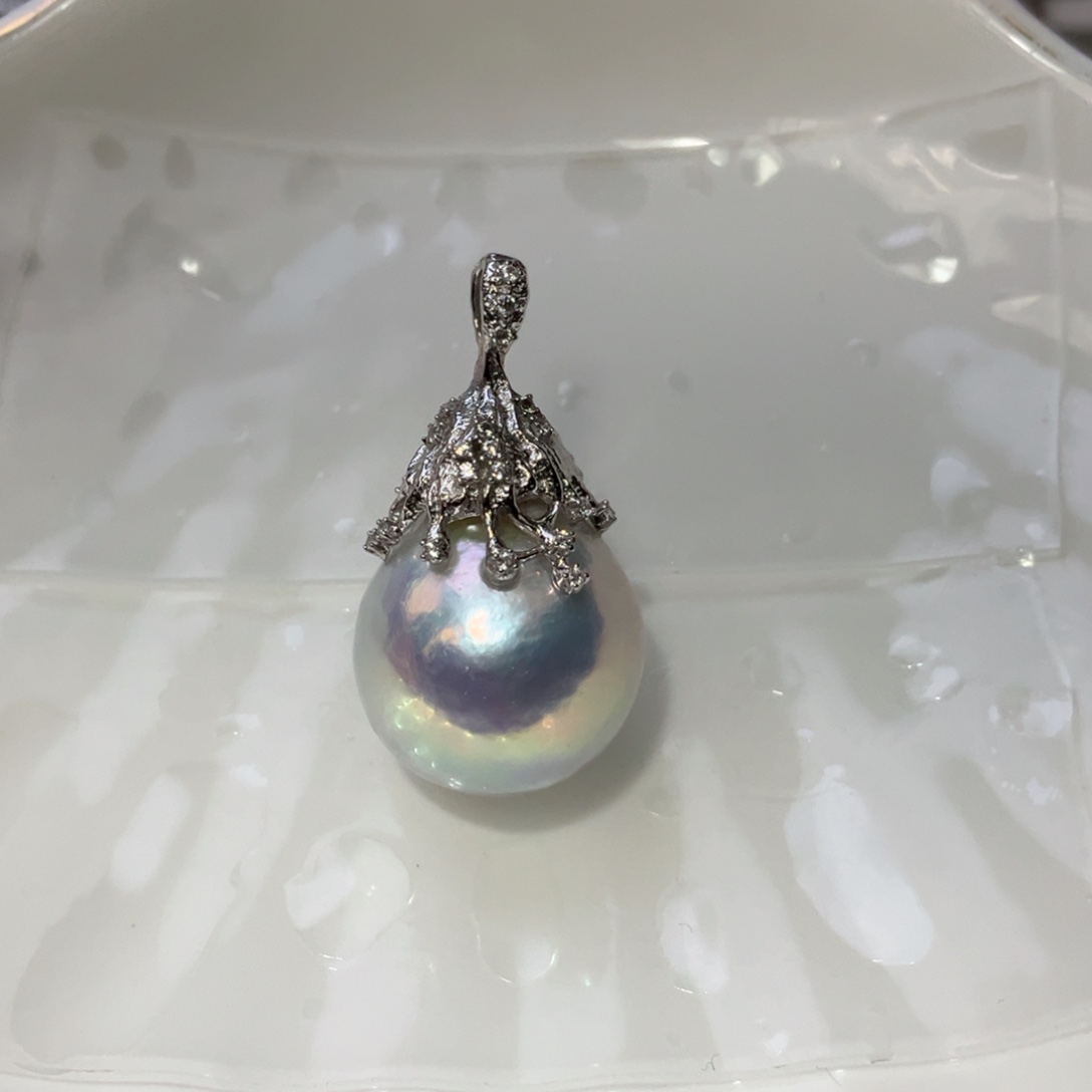 淡水珍珠银S925镶嵌颈饰