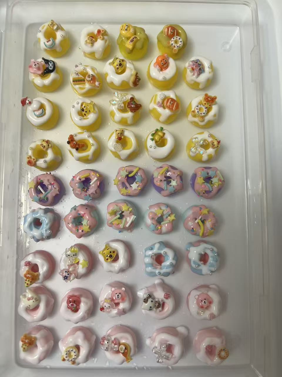 可爱食玩甜甜圈美甲饰品奶油胶手机壳发卡装饰树脂小配件