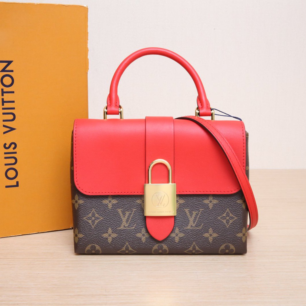 95新 LouisVuitton/路易威登 【娇】活动锁头包红色PVC2019 155173