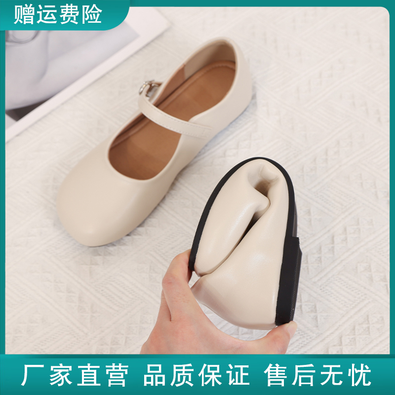 内增高不磨脚浅口女低跟玛丽珍鞋2025新款夏季法式配裙子豆豆单鞋