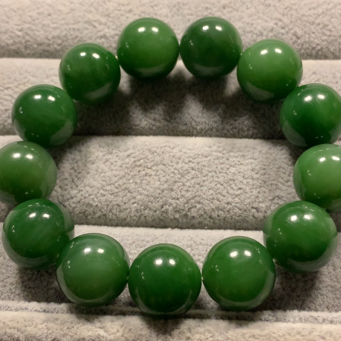 和田玉（碧玉）手链未镶嵌沃*