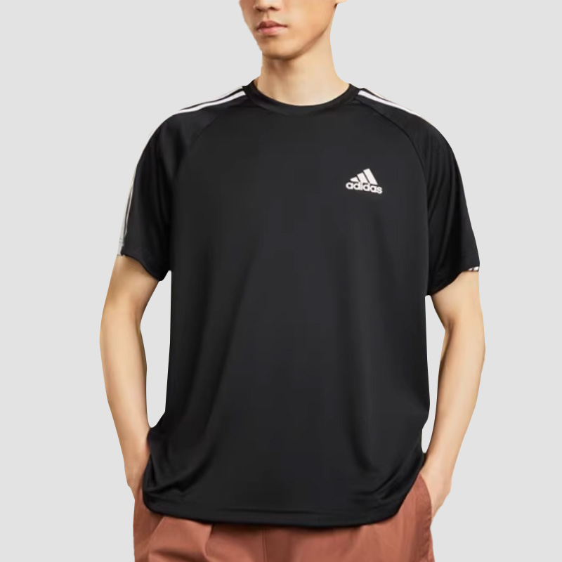 adidas/阿迪达斯夏季男子圆领短袖舒适透气宽松休闲黑色T恤28925
