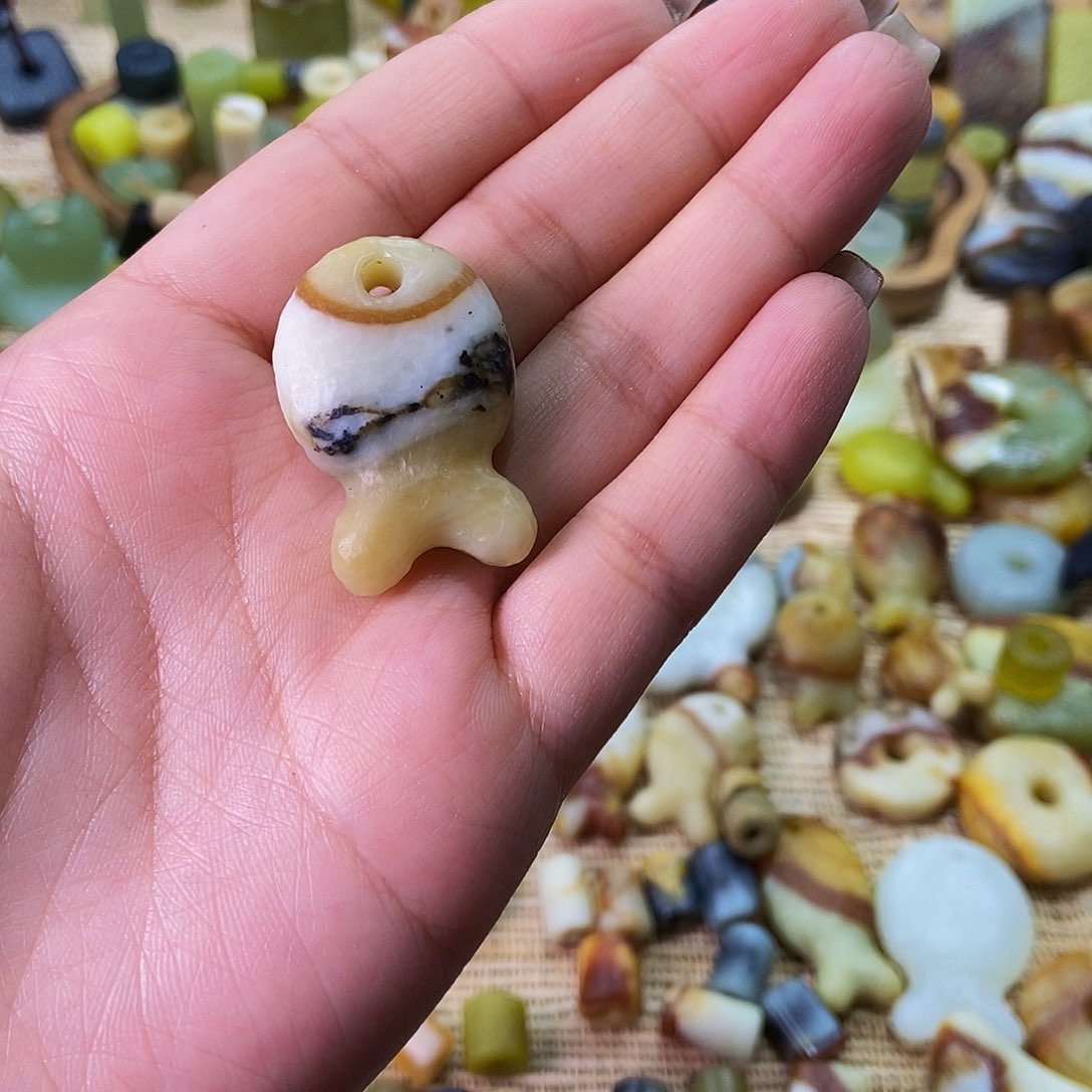 未镶嵌蛇纹石玉挂件囍*生