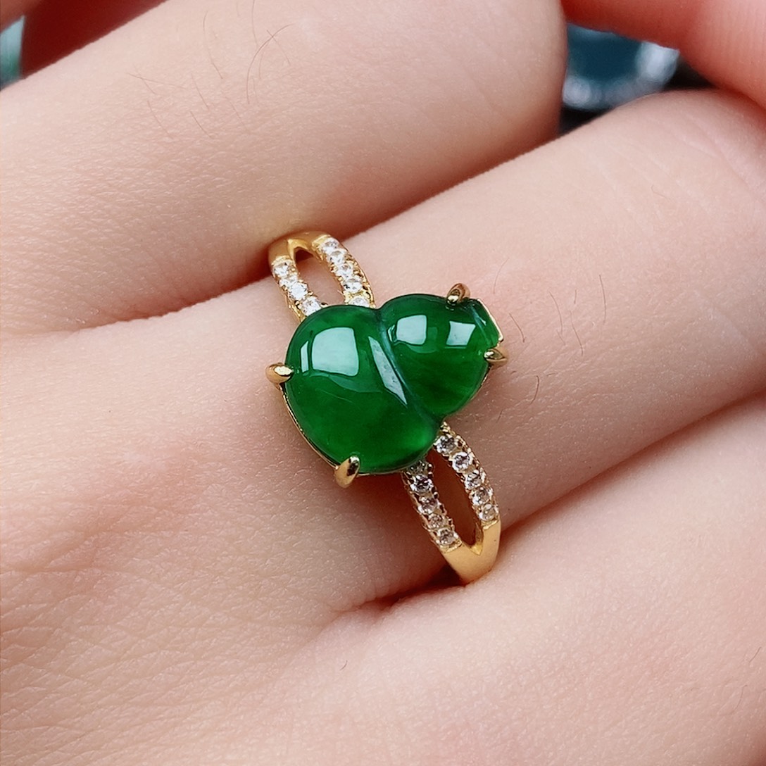 翡翠戒指银S925镶嵌戒指