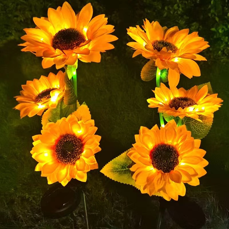 太阳能向日葵仿真花灯户外庭院花园装饰草坪灯阳台发光植物氛围灯