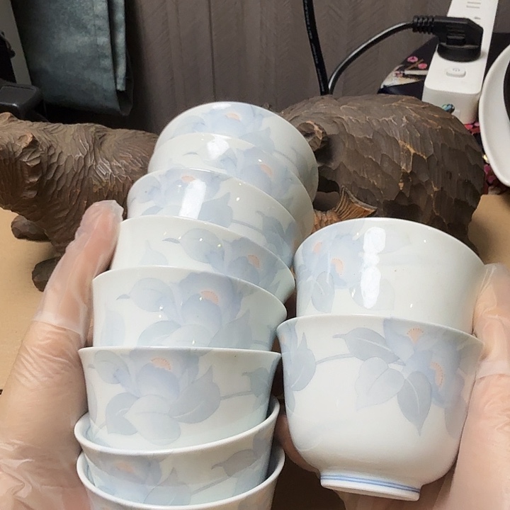 10只清花杯子清仓特价一单包邮