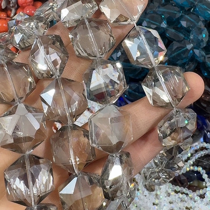 玛瑙/玉髓合金珠宝半成品一条高级灰六边形