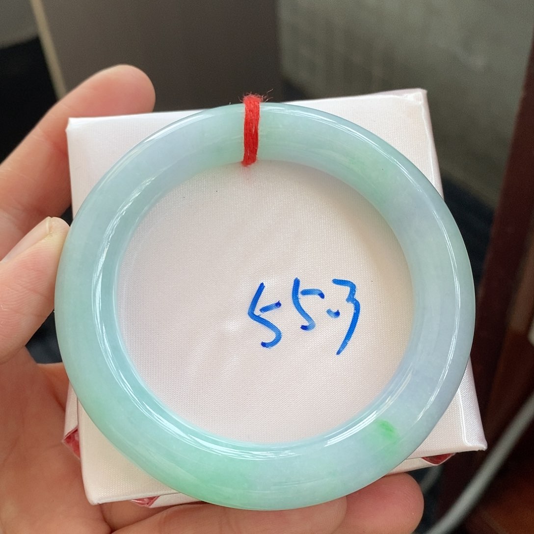 翡翠手镯未镶嵌14梦幻春彩胖圆14