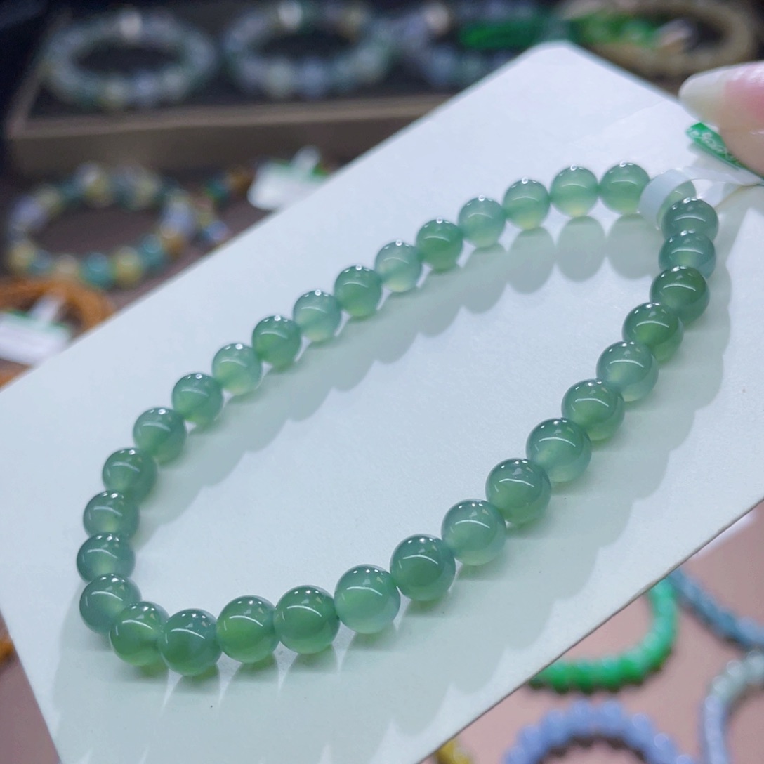 未镶嵌手链翡翠湖水绿卡6