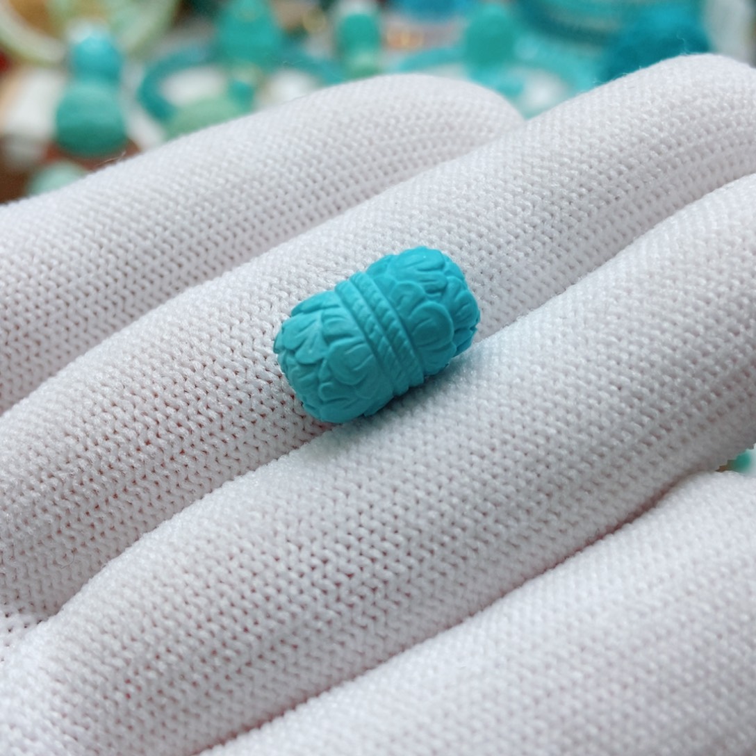 绿松石未镶嵌牡丹花