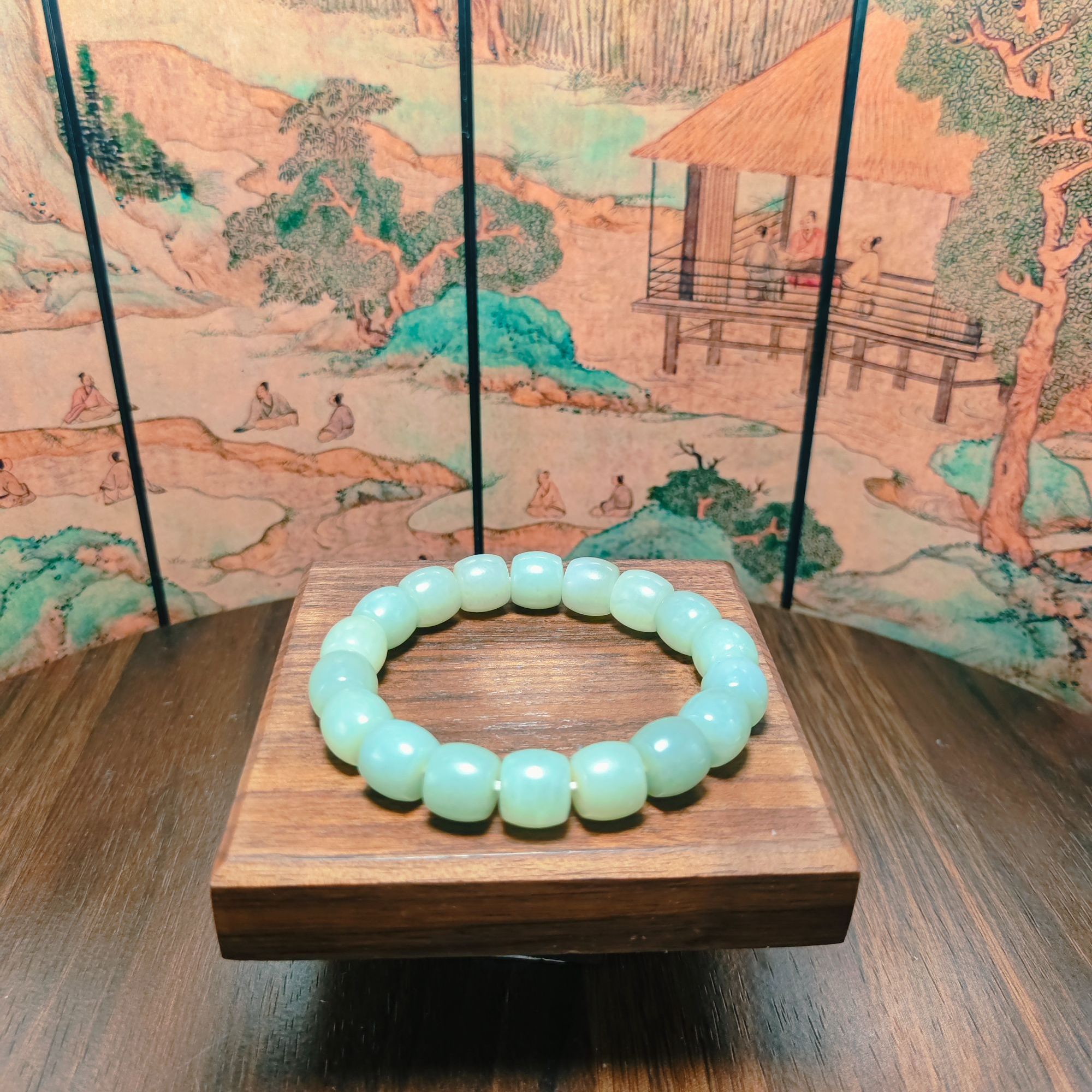 X和田玉桶珠手串（卡12）0415