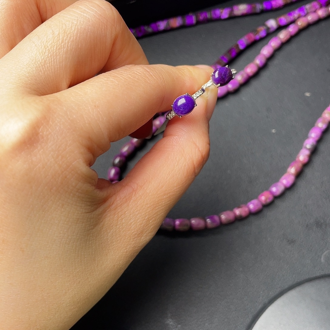 苏纪石（舒俱来）银S925镶嵌耳扣