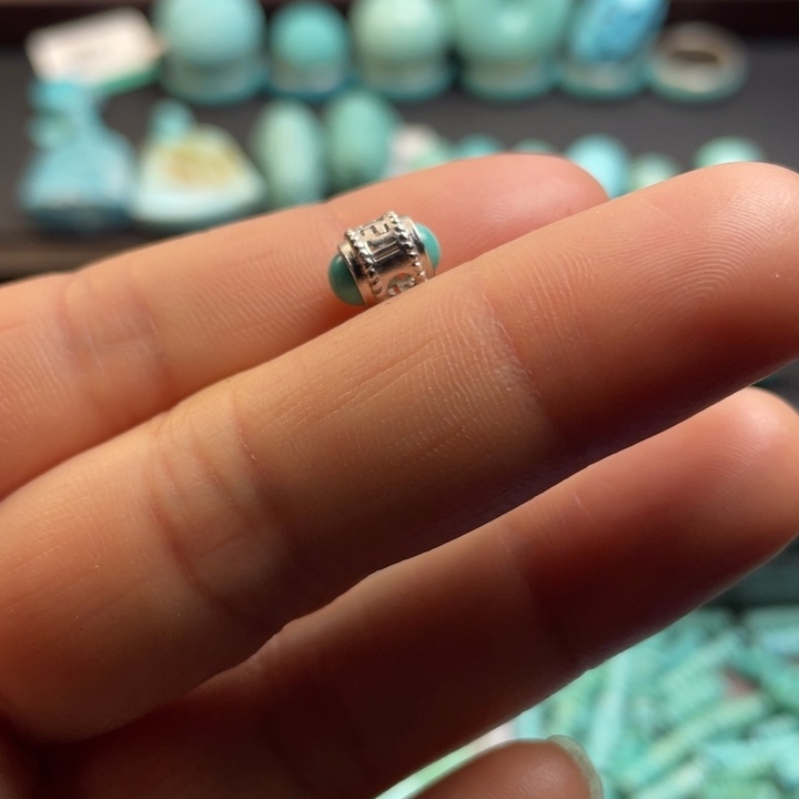 绿松石颈饰银S925镶嵌