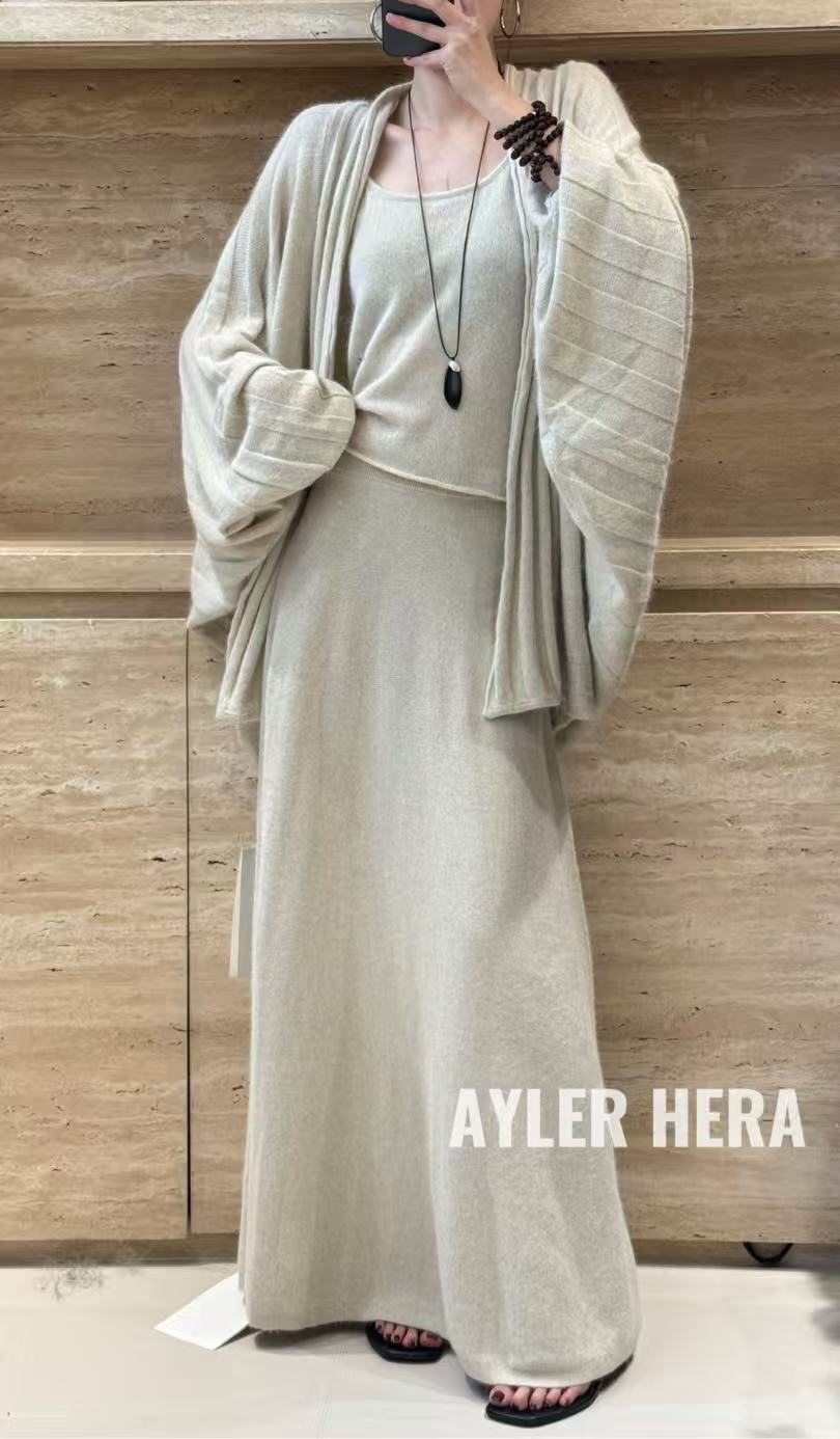 米古古 HERA# 5032-福 纯色百搭高级感极简套装（腰围64 裙长103）