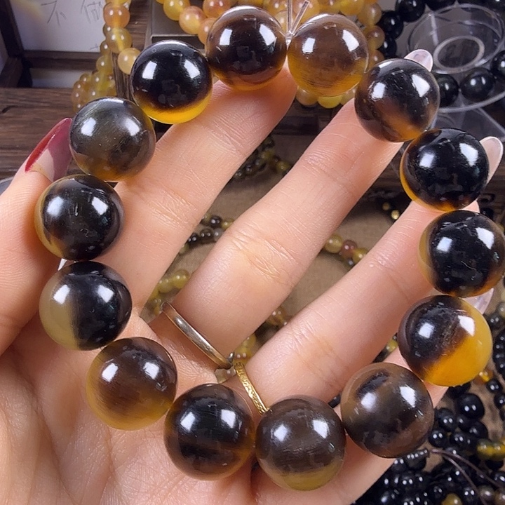 阔***行木质非金属1.6半山山水手串