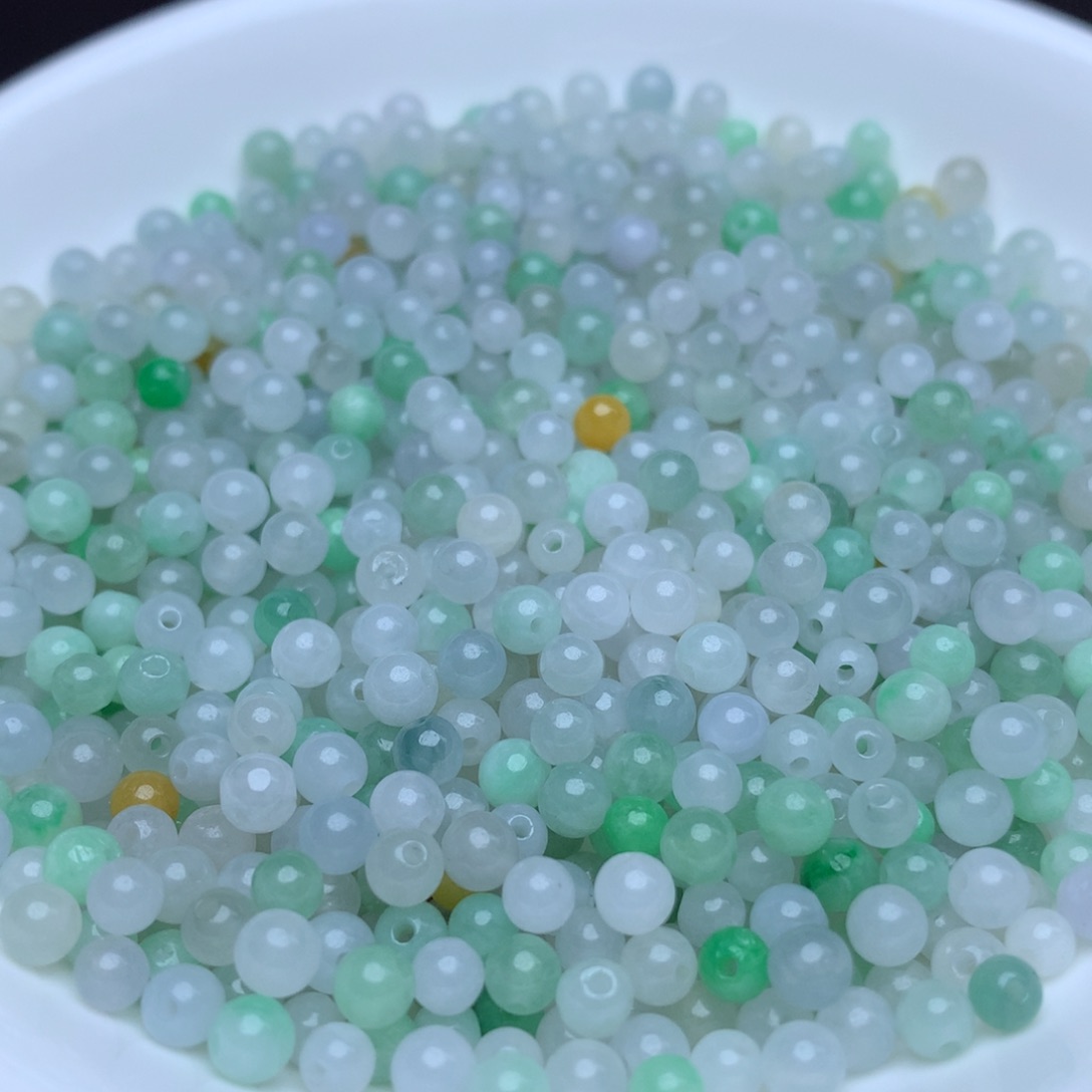 【闪购商品】翡翠手链未镶嵌卡3.8冰珠子50个