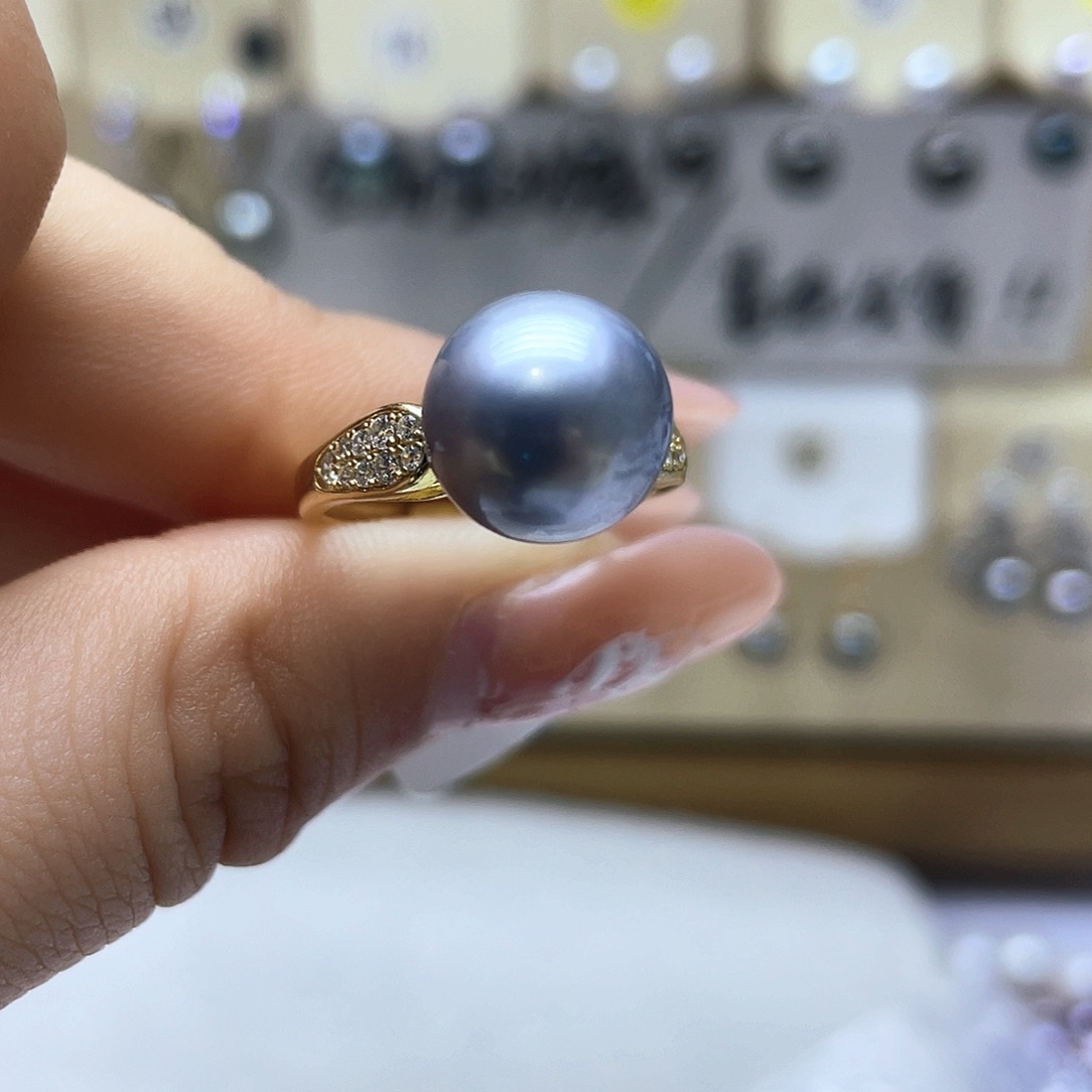 海水珍珠戒指银S925镶嵌