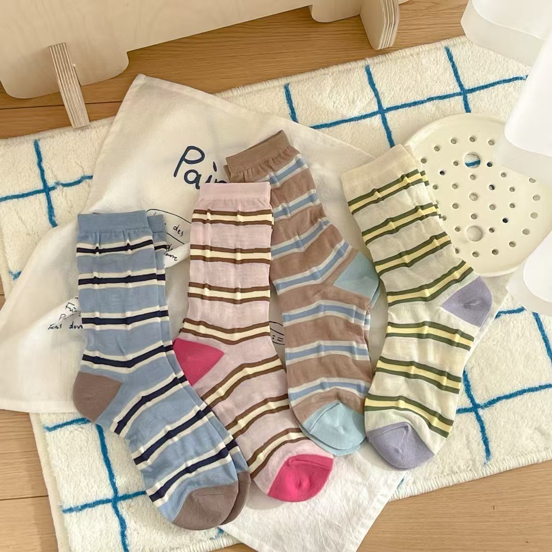 奶茶家 韩国进口秋冬棉质保暖百搭女袜直播选款专拍，满5双包邮