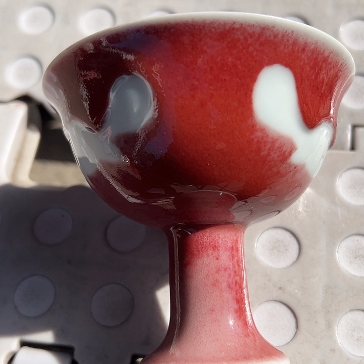 全品相釉里红高足杯一只