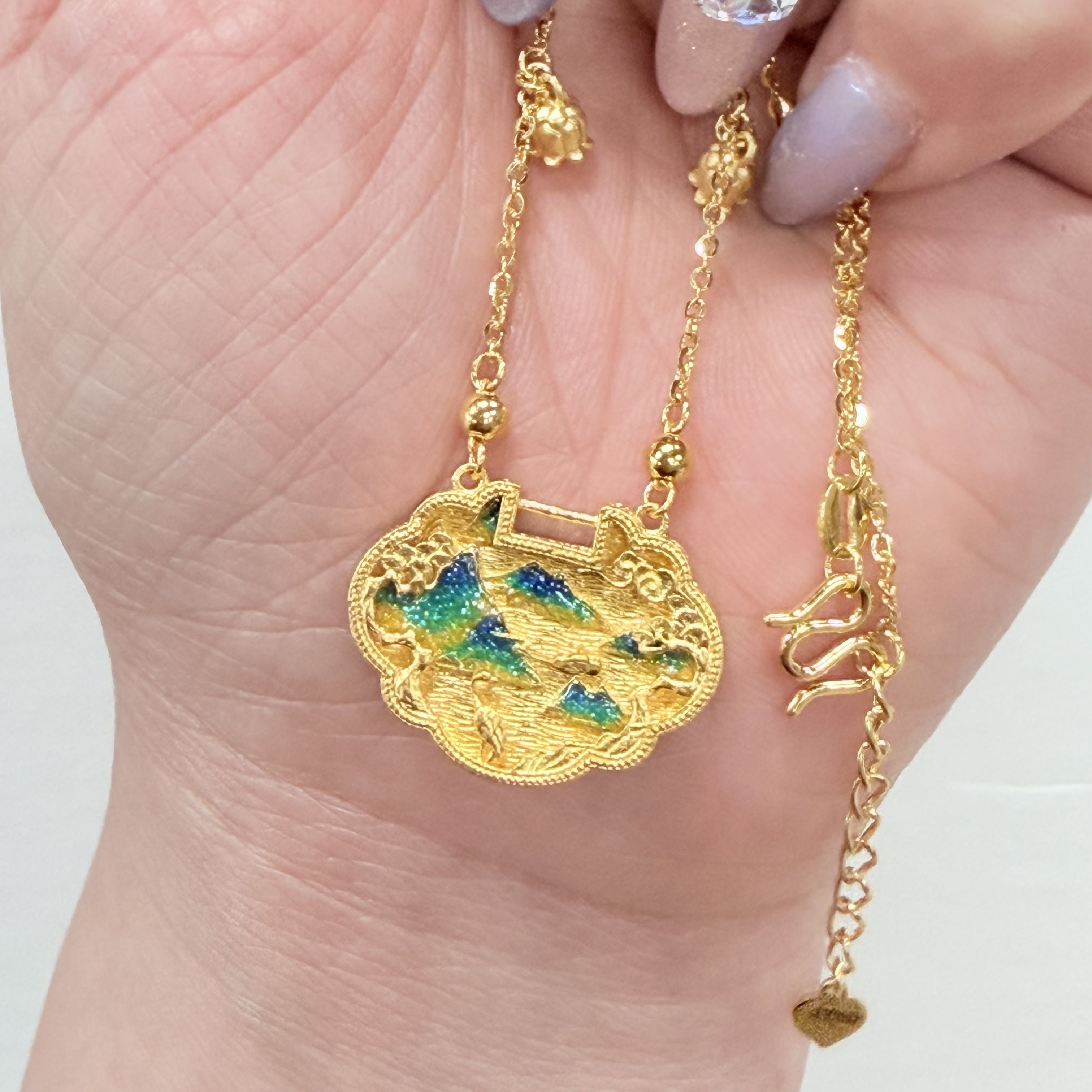 【金套链】千里江山黄金套链（方形）5G足金999经典精致轻奢零附加