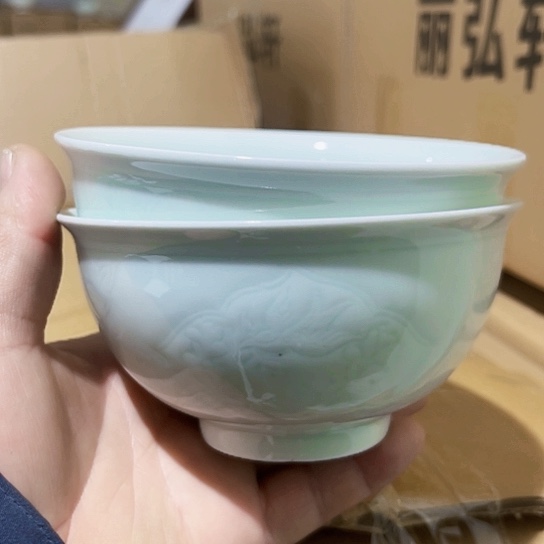 杯子陶景德镇瓷器精品碗2个