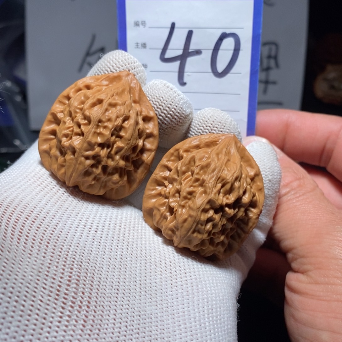 把件文玩核桃35野生无修虚尖磕碰